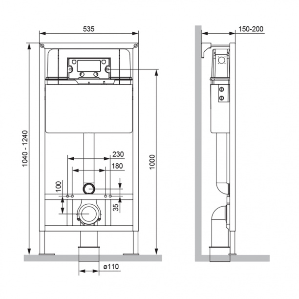Инсталляция Damixa Jupiter с унитазом, сиденьем, кнопкой хром от магазина ЛесКонПром.ру
