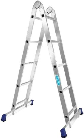 Алюминиевая профессиональная двухсекционная шарнирная универсальная лестница 2Х5 АЛЮМЕТ арт. Т205 от магазина ЛесКонПром.ру