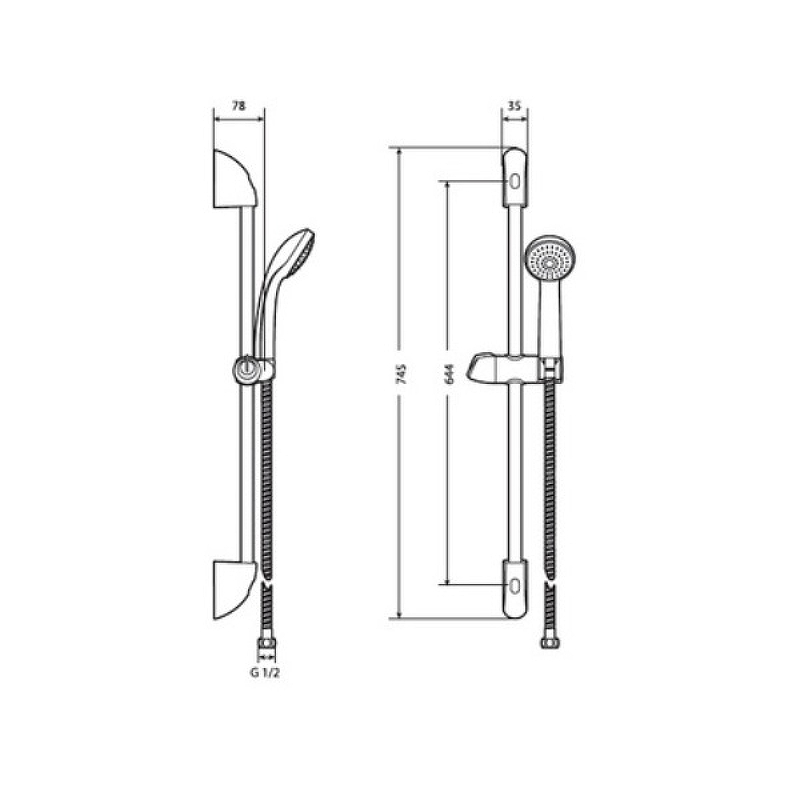 Душевой гарнитур Roca Natura 5B9402C07 Хром от магазина ЛесКонПром.ру