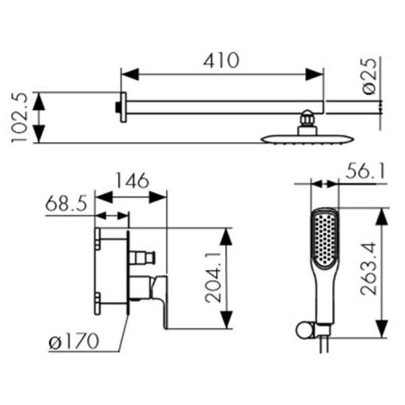 Душевая система Kaiser Rios 66077 Хром от магазина ЛесКонПром.ру