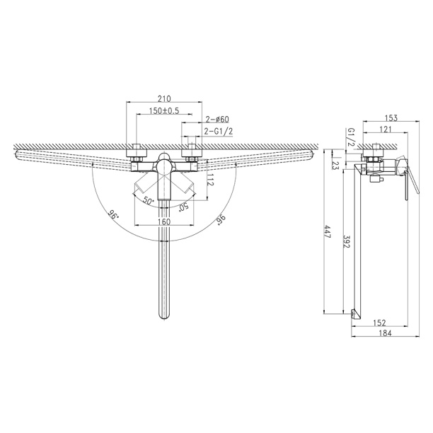 Смеситель для ванны Cersanit Brasko длинный излив хром от магазина ЛесКонПром.ру