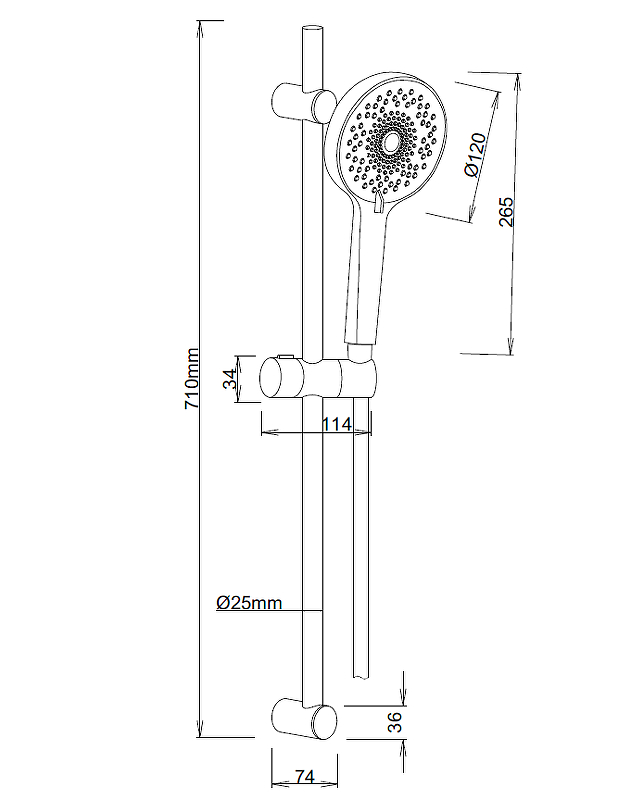 Душевой гарнитур ESKO SSS712 Хром от магазина ЛесКонПром.ру