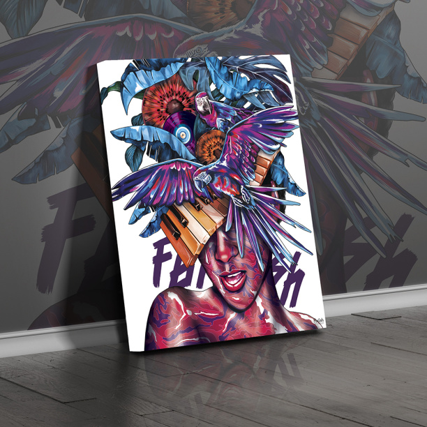 Канвас 40х50 см Тропическая музыка от магазина ЛесКонПром.ру