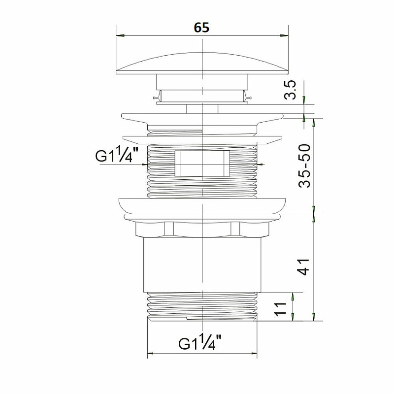 Донный клапан Orange X1-004cr Хром от магазина ЛесКонПром.ру
