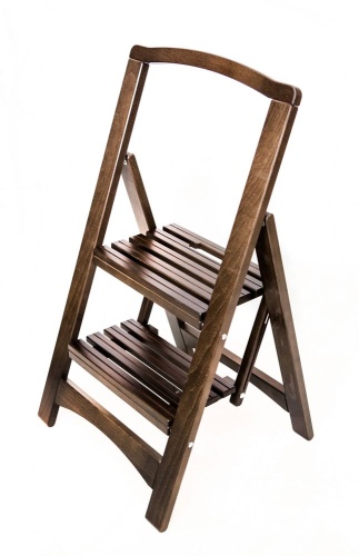 Стремянка деревянная с широкими ступенями Hoz-Block Микки 2 ступени Черная (арт. СДМ-2Ч) от магазина ЛесКонПром.ру