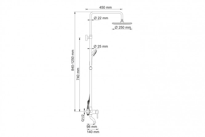 Душевой комплект WasserKRAFT 80382148 от магазина ЛесКонПром.ру