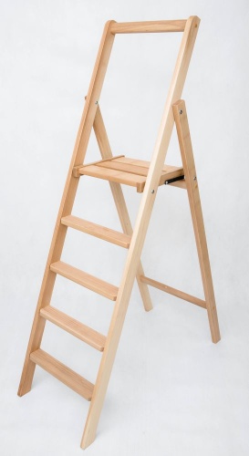 Стремянка деревянная Hoz-Block Батя 5 ступени Светлая (арт. СДБ-5С) от магазина ЛесКонПром.ру