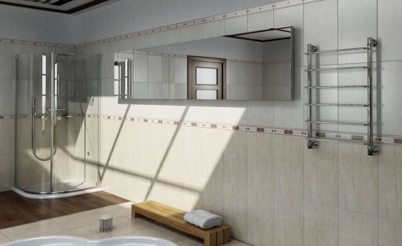 Водяной полотенцесушитель Ника Quadro Л90 60x40 Хром от магазина ЛесКонПром.ру