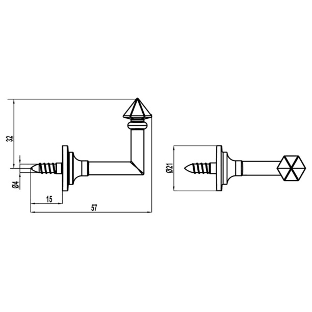 Крючок мебельный K-017 черный матовый от магазина ЛесКонПром.ру