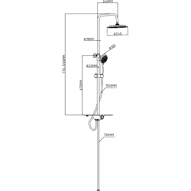 Душевая система ESKO ST1010shelf Хром Белый от магазина ЛесКонПром.ру