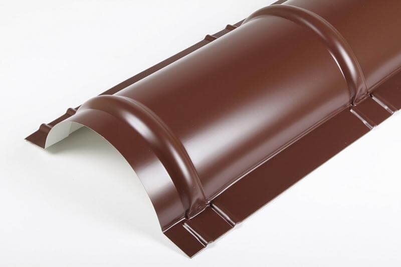 Планка конька полукруглого Grand Line 0,45 мм РЕ-foil RAL 8017 от магазина ЛесКонПром.ру