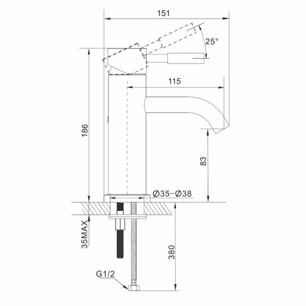 Смеситель для раковины FLUMEN нержавеющая сталь от магазина ЛесКонПром.ру