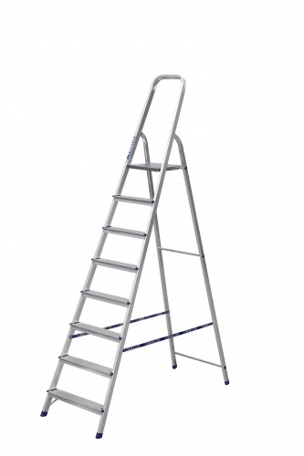 Стремянка алюминиевая с чехлом органайзером Алюмет 8 ступеней арт. Ам708 АК от магазина ЛесКонПром.ру