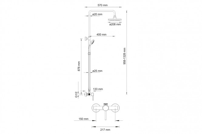 Душевой комплект WasserKRAFT 80382142 от магазина ЛесКонПром.ру