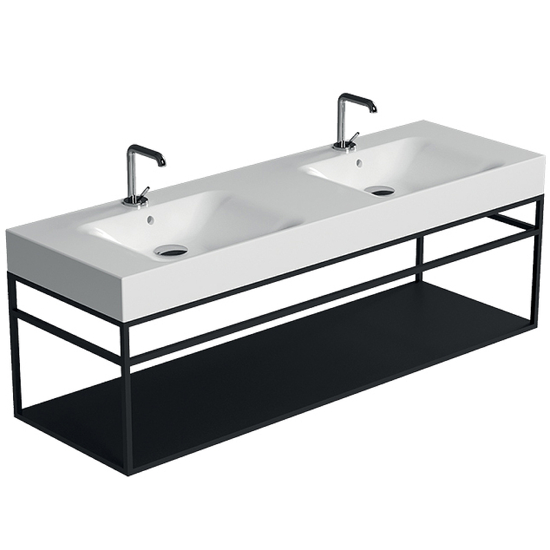 Раковина Kerasan Cento 140 353601*1 двойная Белая от магазина ЛесКонПром.ру