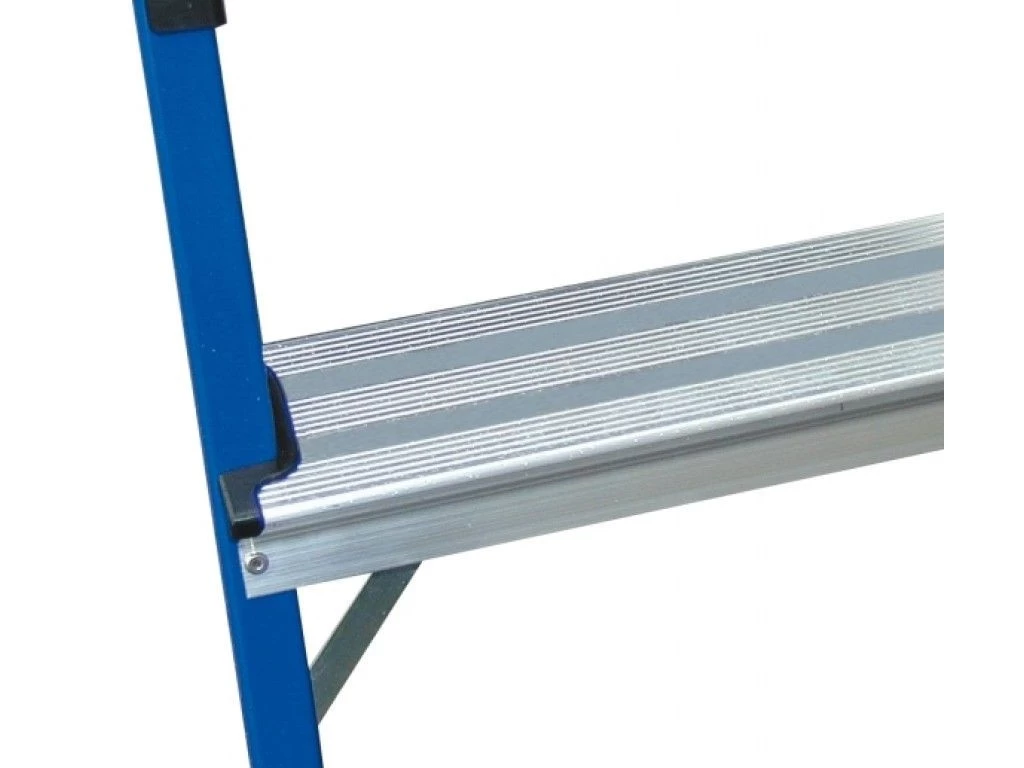 Стремянка алюминиевая двухсторонняя Krause Rolly 2х2 ступени синяя (арт.130082) от магазина ЛесКонПром.ру