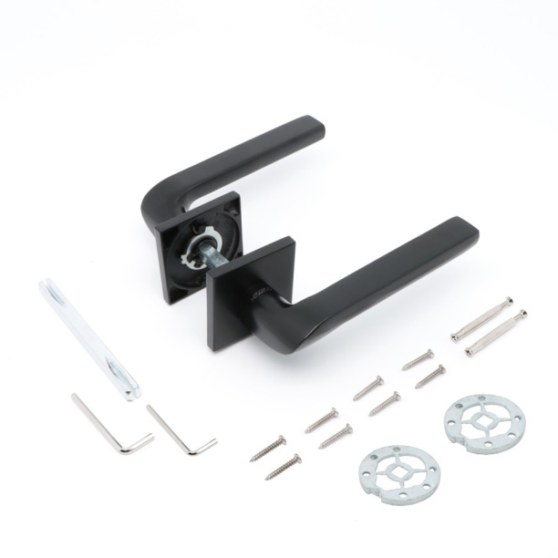 Ручки дверные NEODECO Flame EN черные от магазина ЛесКонПром.ру