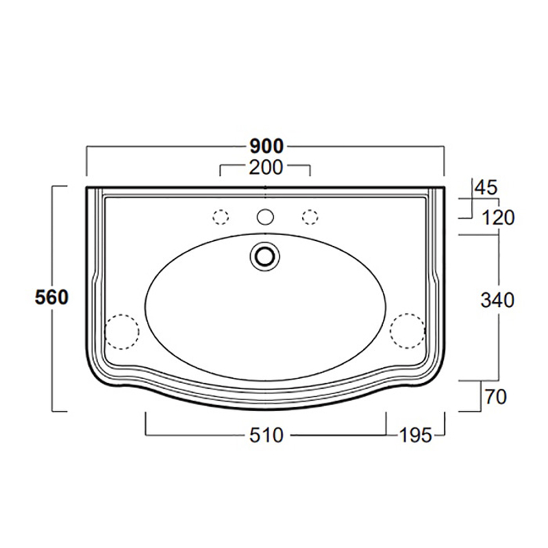 Раковина Simas Arcade 90 AR864bi*1 Белая от магазина ЛесКонПром.ру