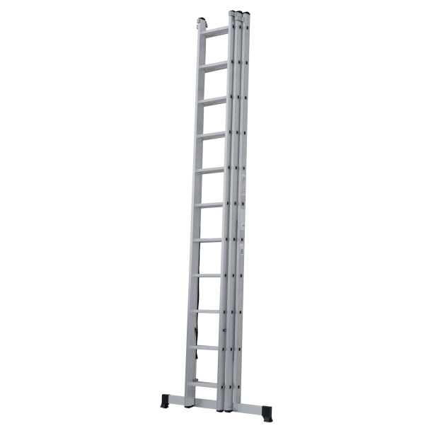 Лестница трехсекционная Новая Высота алюминиевая 11 ступеней от магазина ЛесКонПром.ру