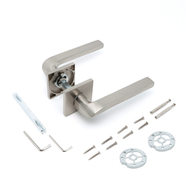 Ручки дверные NEODECO Flame EN никель от магазина ЛесКонПром.ру