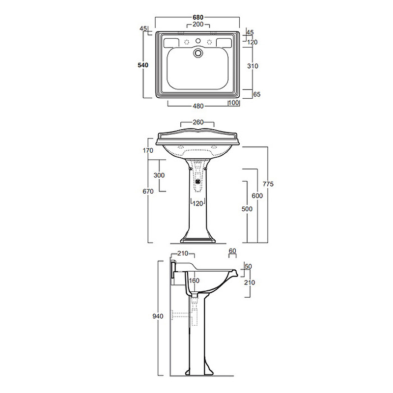 Раковина Simas Arcade 68 AR824bi*1 Белая от магазина ЛесКонПром.ру