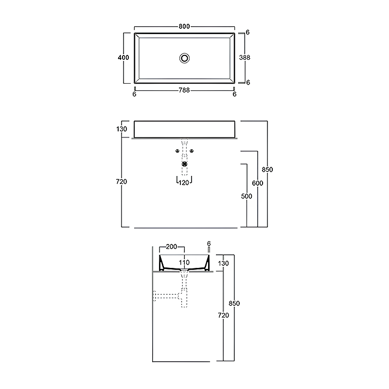 Раковина-чаша Simas Agile 80 AG80 bi Белая от магазина ЛесКонПром.ру