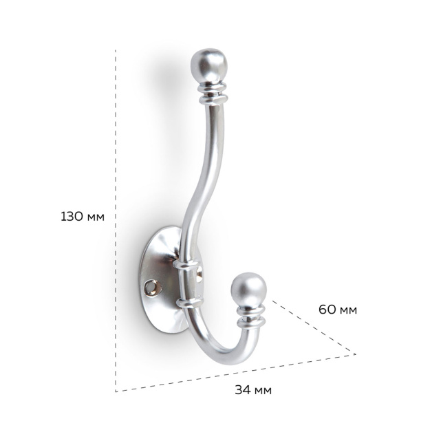Крючок мебельный KERRON 0180 матовый хром от магазина ЛесКонПром.ру