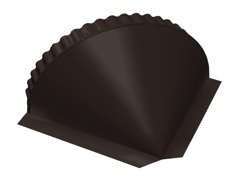 Заглушка конька полукруглого конусная Grand Line 0,45 мм PE RR 32 от магазина ЛесКонПром.ру