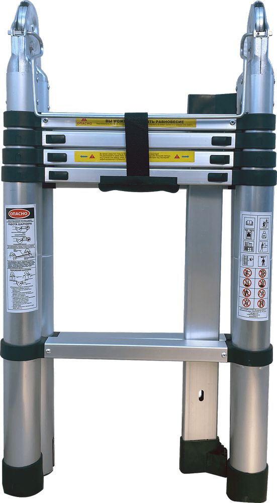 Двухсекционная телескопическая лестница-стремянка HOZ-BLOCK 8м от магазина ЛесКонПром.ру