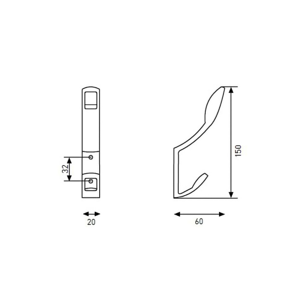 Крючок мебельный Edson 67 матовый хром от магазина ЛесКонПром.ру