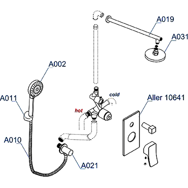 Душевая система WasserKRAFT Aller A14131 Хром от магазина ЛесКонПром.ру