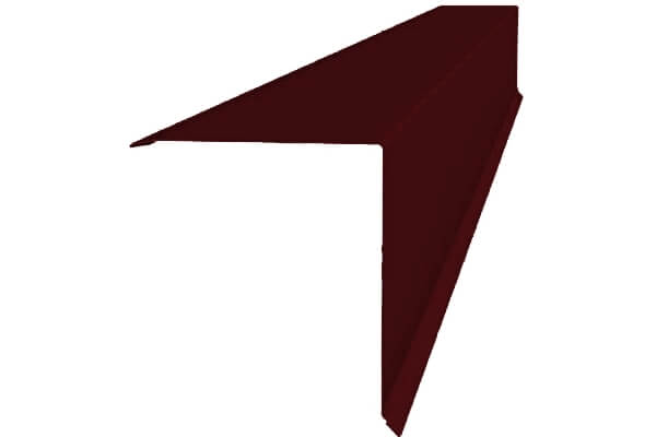 Планка конька односкатной кровли Grand Line 160х160х2000 мм 0,5 Satin с пленкой RAL 3005 от магазина ЛесКонПром.ру