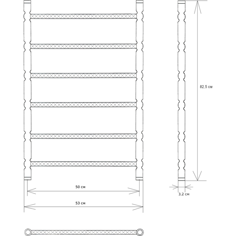 Водяной полотенцесушитель EWRIKA Медея B2 80x50 Золото от магазина ЛесКонПром.ру