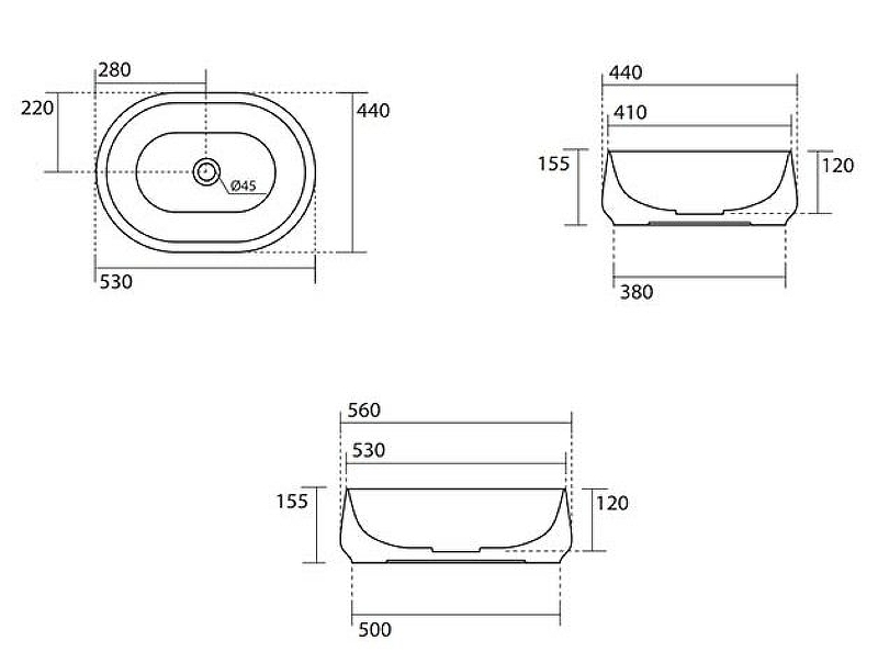 Раковина-чаша Kerasan F10 56 460530 Белая матовая от магазина ЛесКонПром.ру