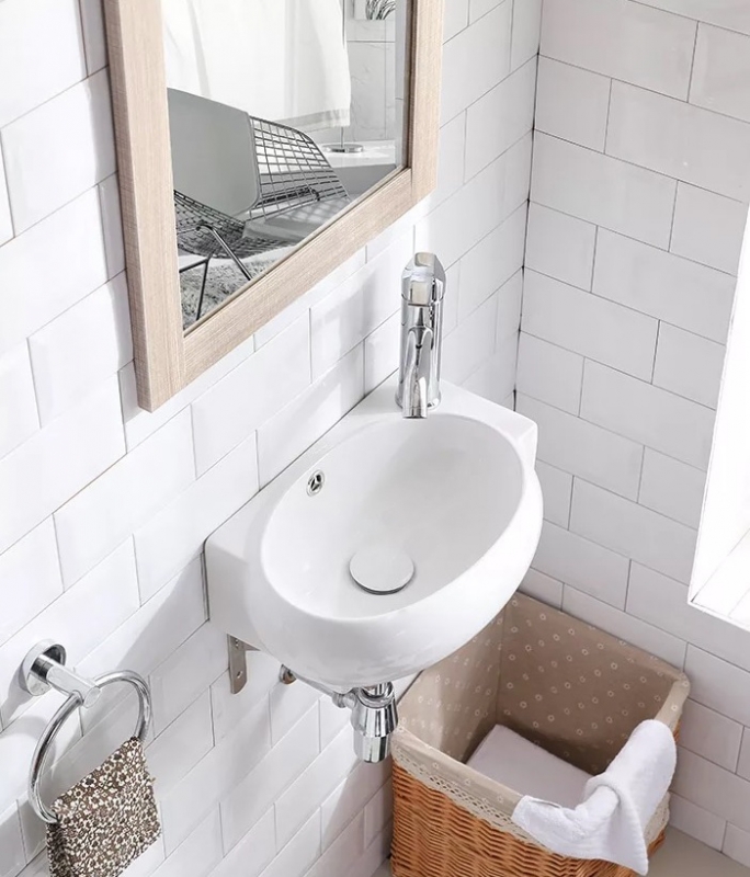 Раковина CeramaLux 43 9100L Белая от магазина ЛесКонПром.ру