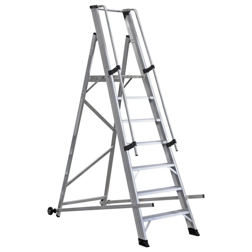 Складская профессиональная алюминиевая стремянка 7 ступеней CAGSAN арт.VE6 от магазина ЛесКонПром.ру