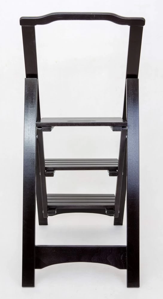 Стремянка деревянная с широкими ступенями Hoz-Block Микки 3 ступени Черная (арт. СДМ-3Ч) от магазина ЛесКонПром.ру