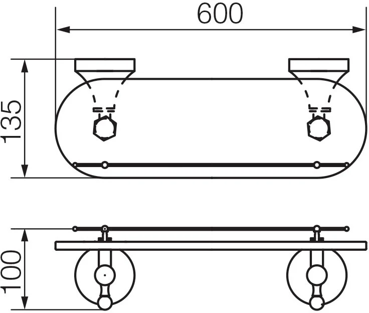 Полка Veragio Gialetta VR.GIL-6411.DO золото от магазина ЛесКонПром.ру