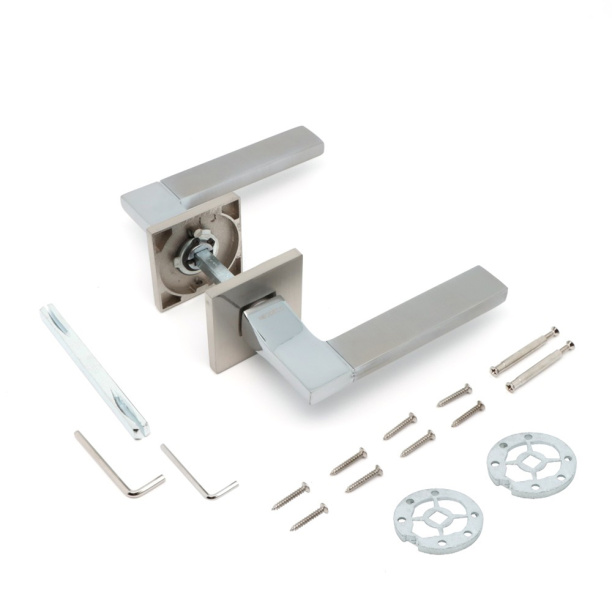 Ручки дверные NEODECO Sunset EN никель от магазина ЛесКонПром.ру