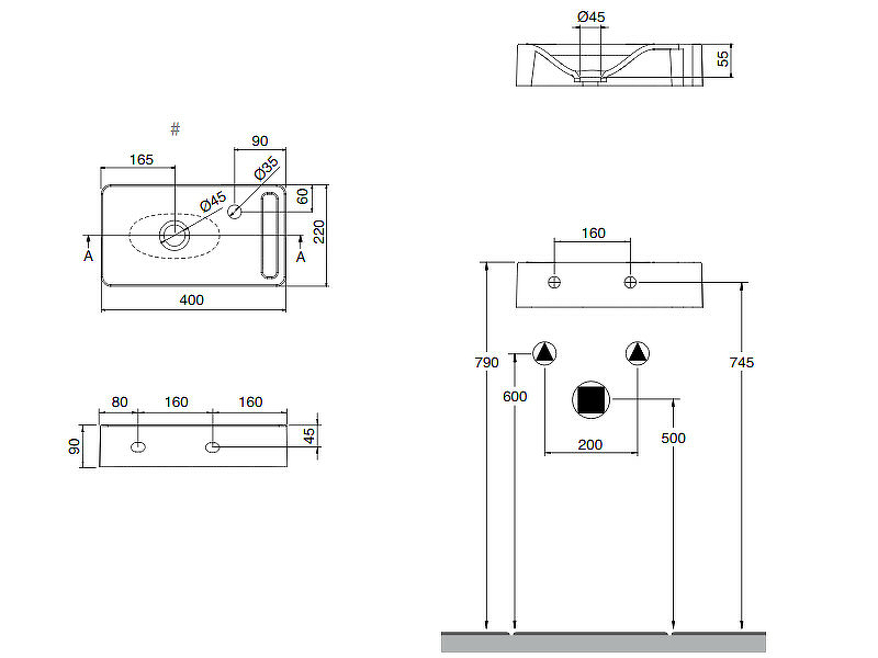 Раковина Scarabeo Soft-Hung-Cube 40 1513 Белая от магазина ЛесКонПром.ру