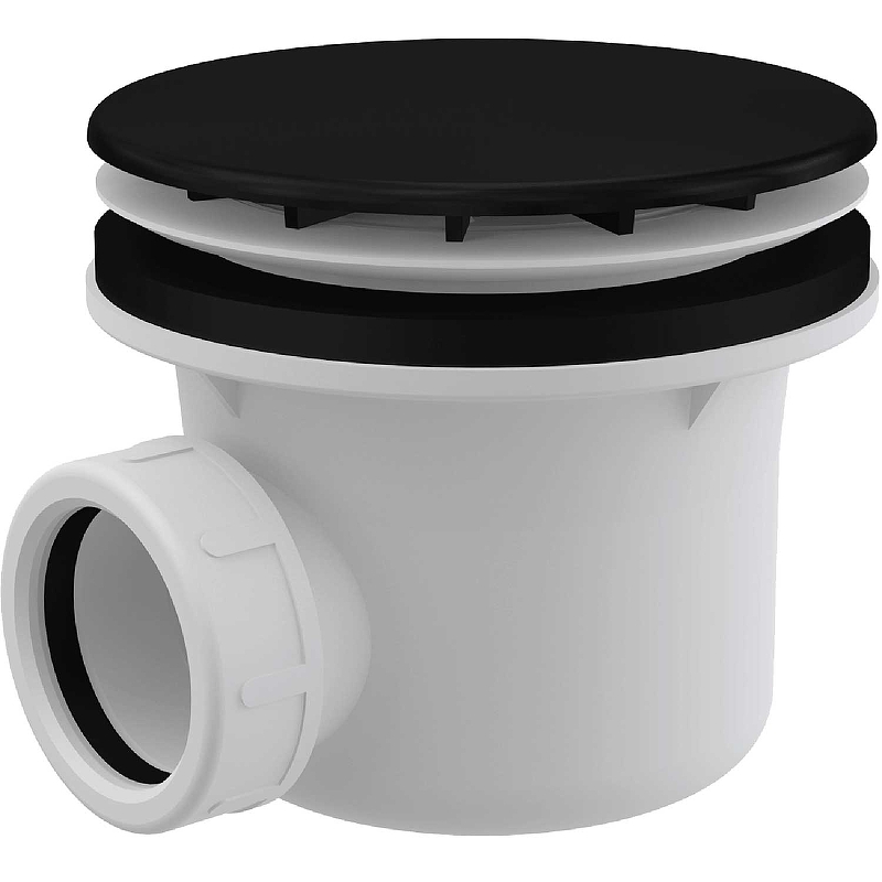 Сифон для душевого поддона Alcaplast A49BLACK Черный матовый от магазина ЛесКонПром.ру