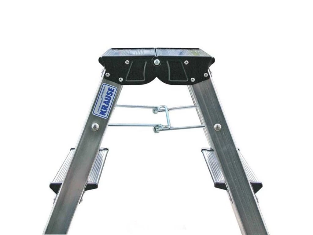 Стремянка алюминиевая двухсторонняя Krause Rolly 2х2 ступени алюминий (арт.130037) от магазина ЛесКонПром.ру