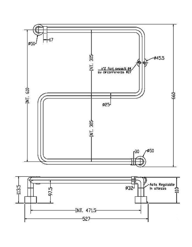 Водяной полотенцесушитель Margaroli Vento 408S610MB Черный матовый от магазина ЛесКонПром.ру