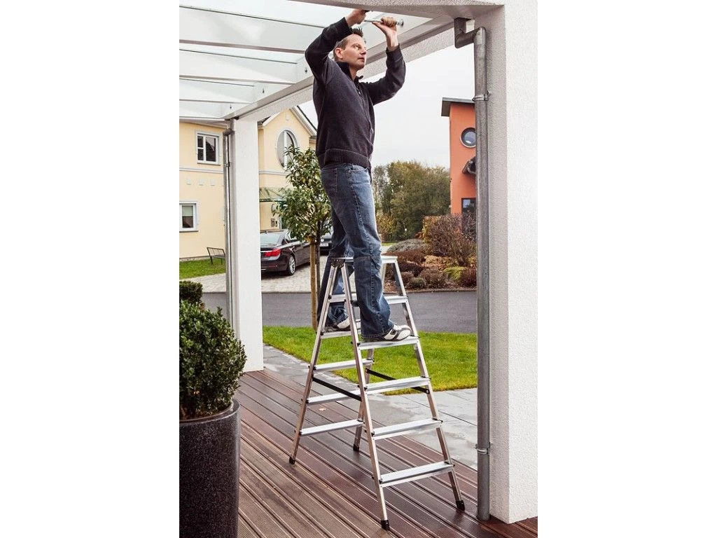 Стремянка алюминиевая двухсторонняя Krause Dopplo 2х3 ступени (арт. 120328) от магазина ЛесКонПром.ру