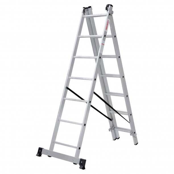 Лестница алюминиевая трехсекционная Новая Высота 7 ступеней от магазина ЛесКонПром.ру