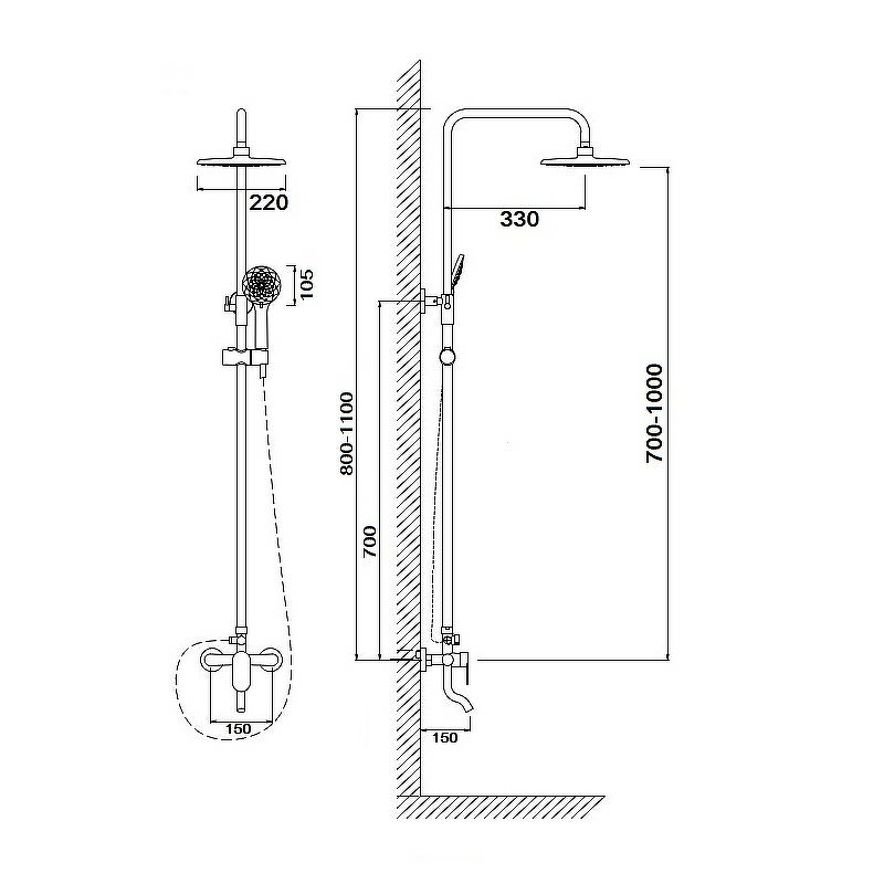 Душевая система Сантаком stOmega 7703 Хром от магазина ЛесКонПром.ру