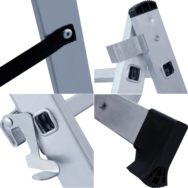 Лестница двухсекционная Новая Высота алюминиевая 11 ступеней от магазина ЛесКонПром.ру