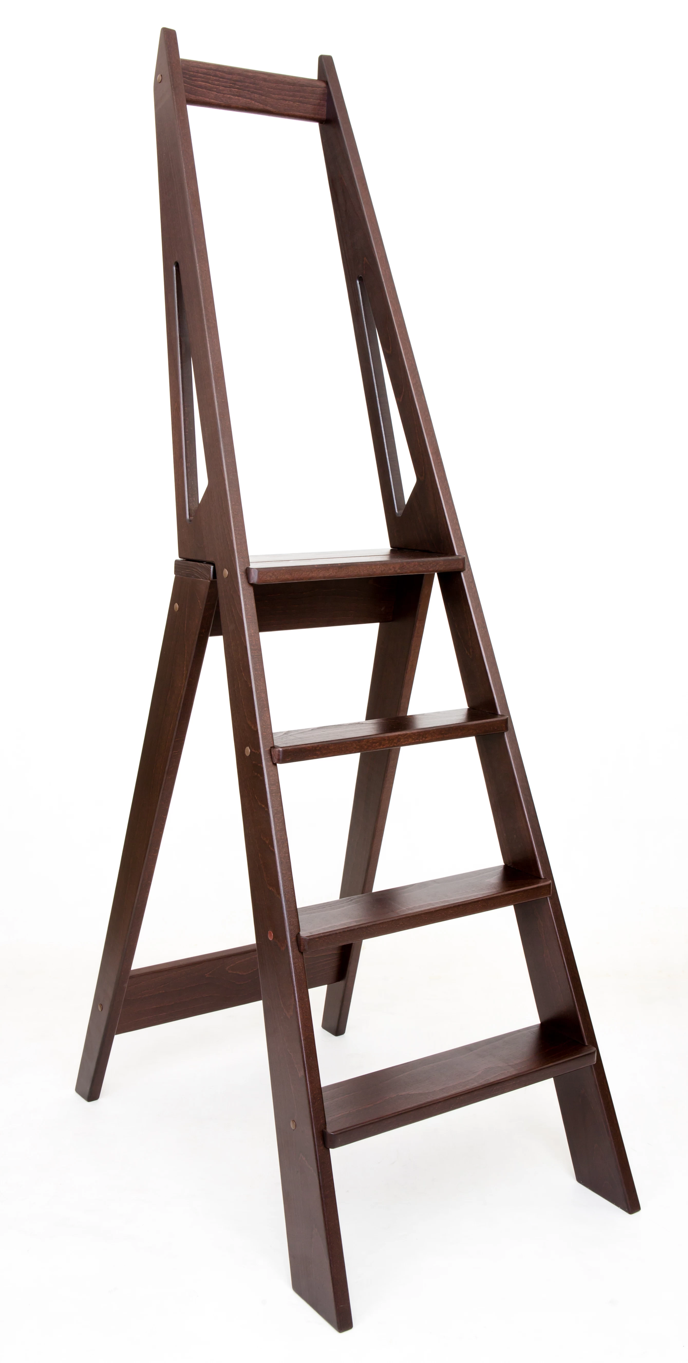Стремянка деревянная Hoz-Block Стиль 4 ступени Венге (арт. СДС-4В) от магазина ЛесКонПром.ру