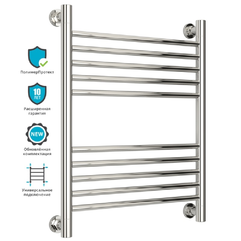 Водяной полотенцесушитель Сунержа Богема прямая 600х500 Хром от магазина ЛесКонПром.ру