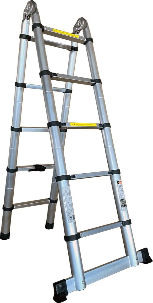 Двухсекционная телескопическая лестница-стремянка HOZ-BLOCK 7,2м от магазина ЛесКонПром.ру